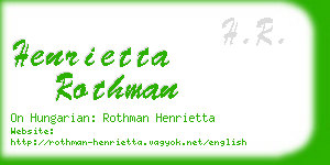 henrietta rothman business card